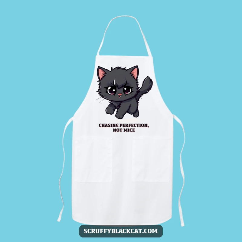 Funny Kitten Tail Chase Apron: Hilarious Kitchen Fun for Cat Lovers