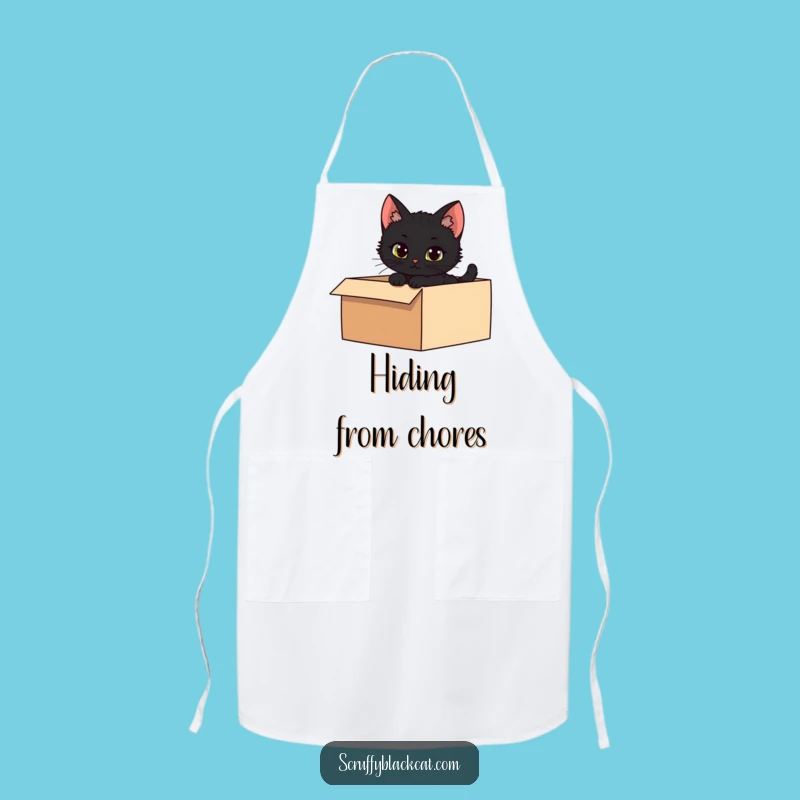 Funny Kitten Peek-a-Boo Apron - Cook with Mysterious Fun!
