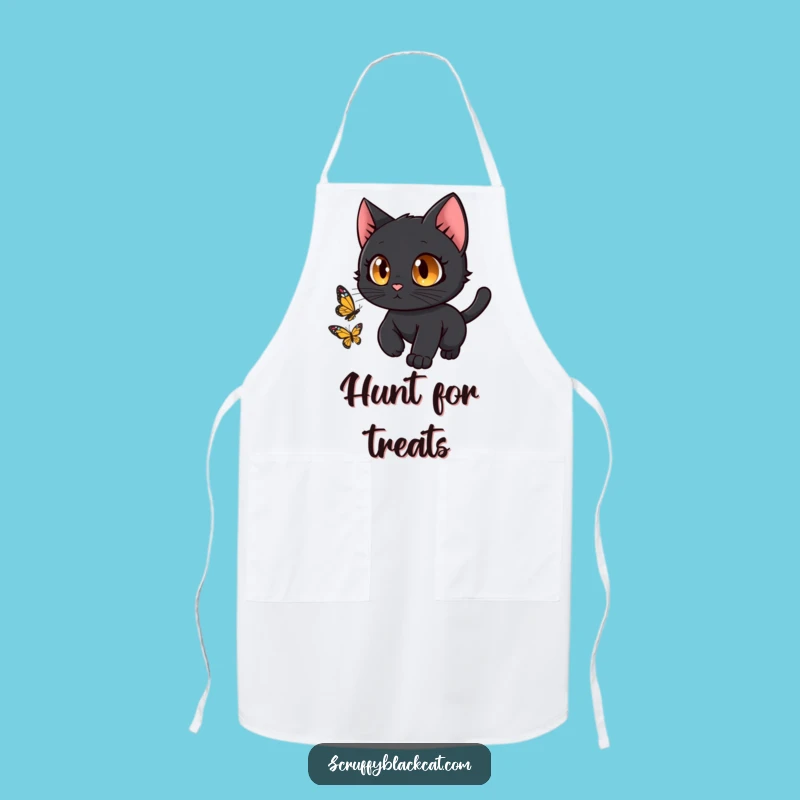 Funny Black Cat Butterfly Apron: Cook Up Some Laughs in Style!