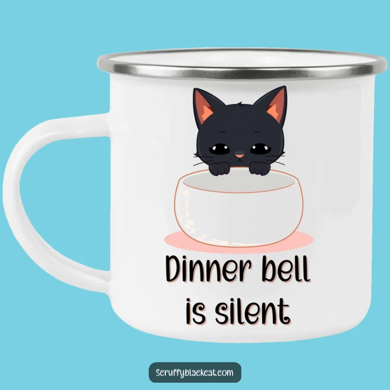 Funny Empty Bowl Cat Meow Camping Mug - Hilarious Outdoor Thirst Quencher