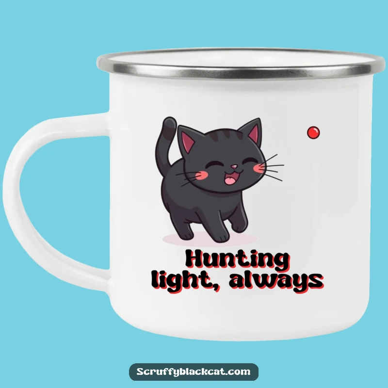 Funny Black Cat Laser Camping Mug: Your Playful Companion for Outdoor Adventures