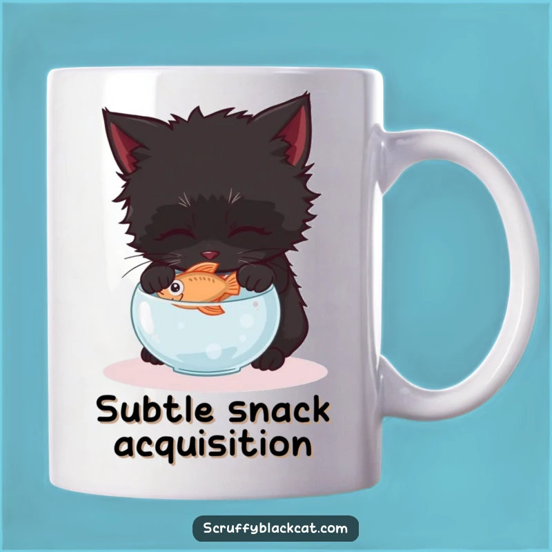 Funny Kitten Fish Heist Mug: Gentle Cat Caper Gift for Humor Lovers