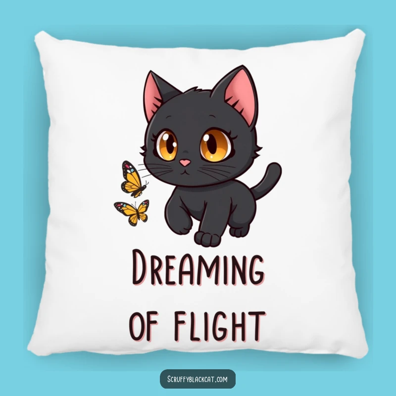 Funny Black Cat Butterfly Pillow: Comfy Cuddles and Hilarious Vibes!