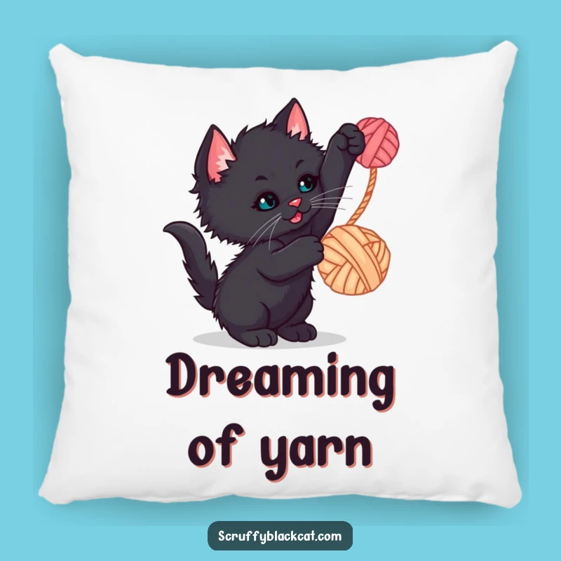 Funny Kitten Yarn Ball Pillow - Cozy Comfort with Hilarious Cuteness