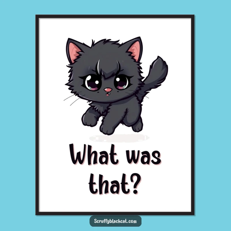 Funny Kitten Tail Chase Digital Art: Instant Download for Cat Lover Decor