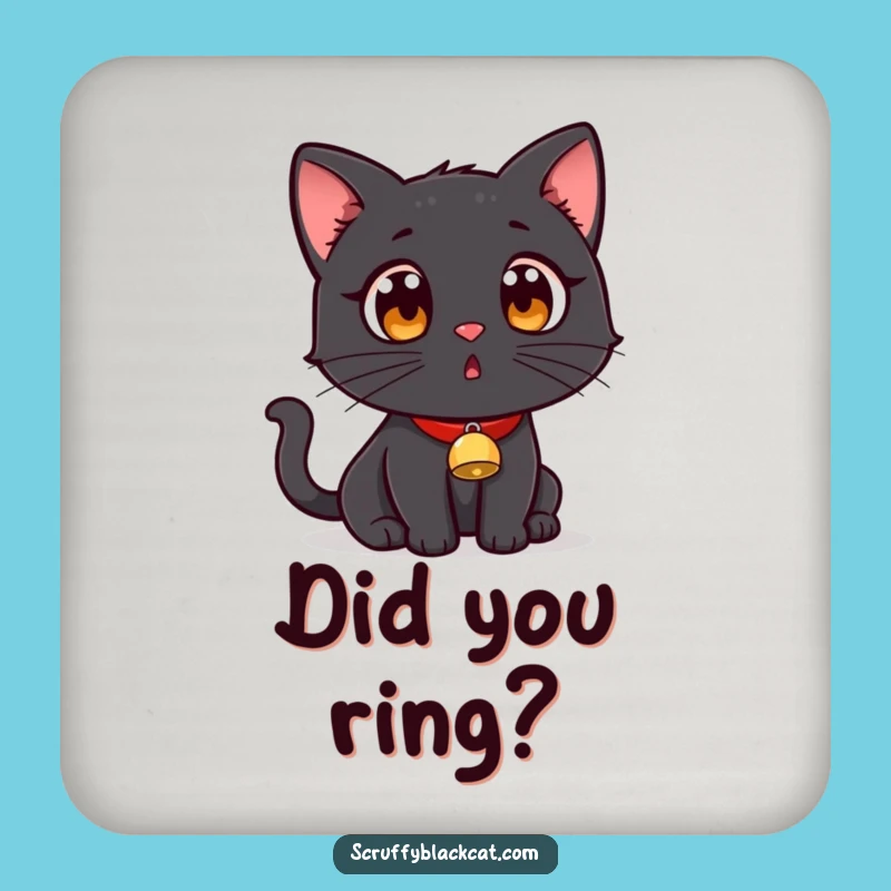 Funny Surprised Black Cat Coasters: Protect Surfaces with Shocking Style!