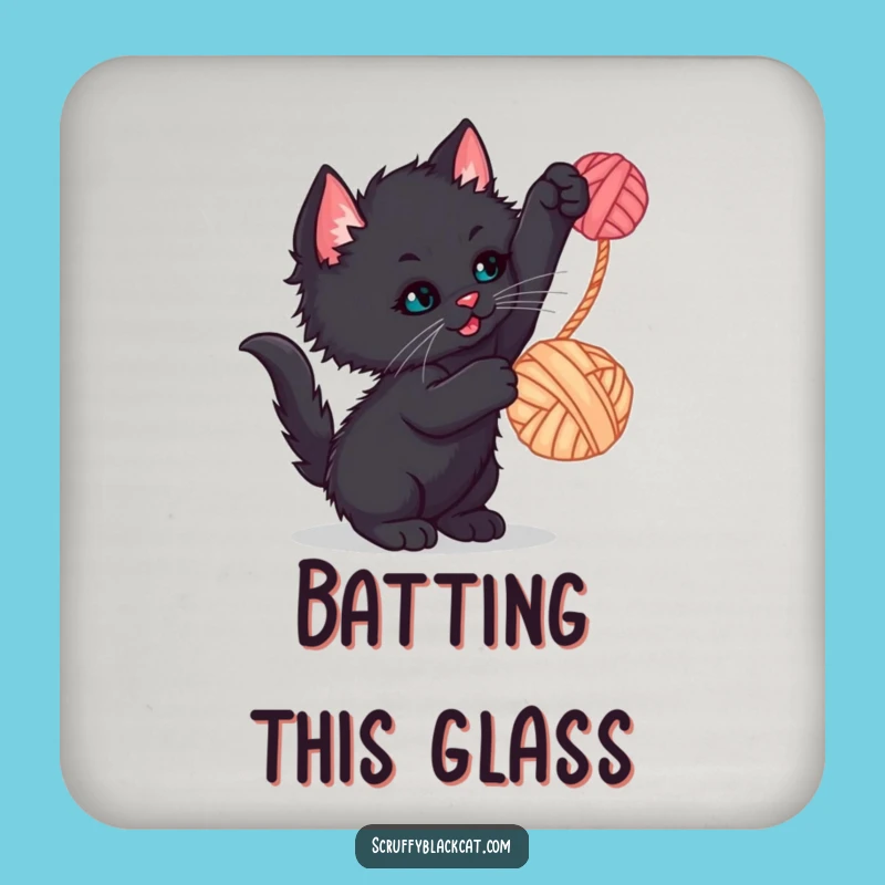 Funny Kitten Yarn Ball Coaster - Protect Surfaces with Hilarious Art