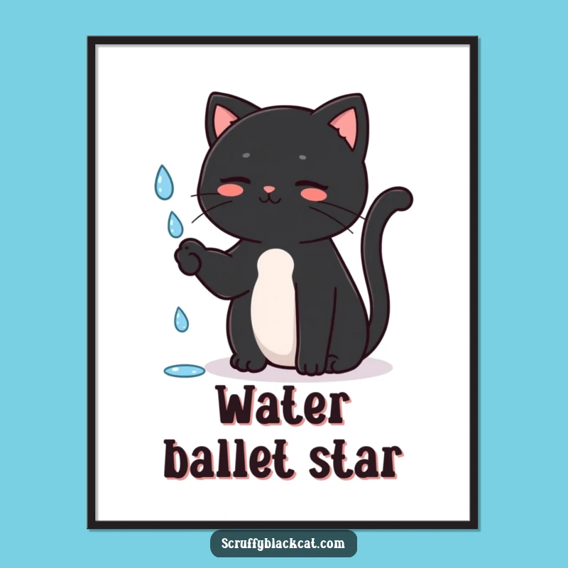 Funny Cat Rain Art Poster: Whimsical Wonders, Unique Funny Gift