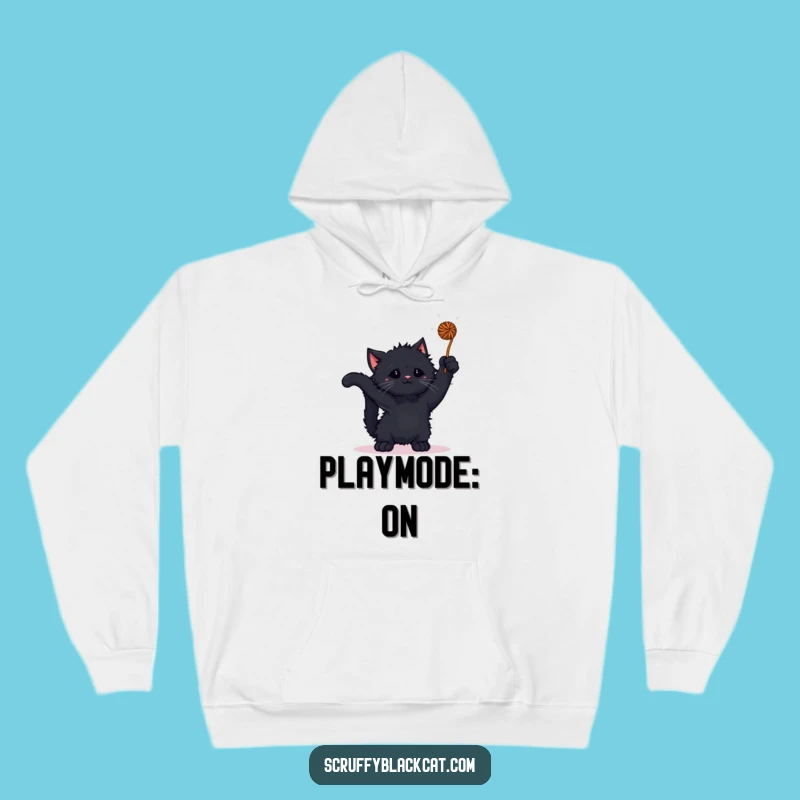 Funny Kitten Yarn Adventure Hoodie: Cozy Scruffy Cat, Warm Funny Gift
