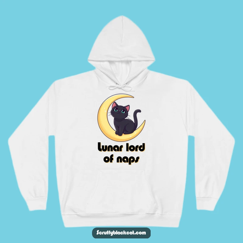 Cozy Funny Bold Black Cat Moon Hoodie: Warm & Mystical