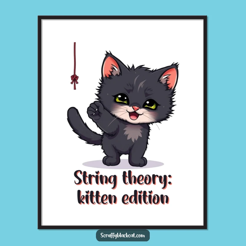Cute Free Printable Wall Art: Kitten String Decor, DIY Downloadable Art
