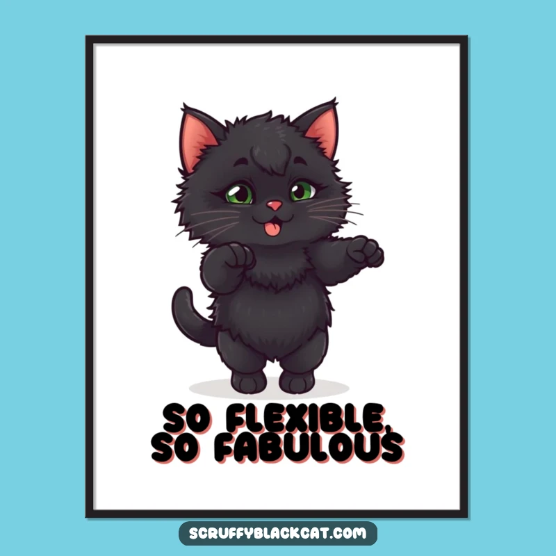 Funny Free Printable Wall Art: Kitten Stretch - Playful Downloadable Art