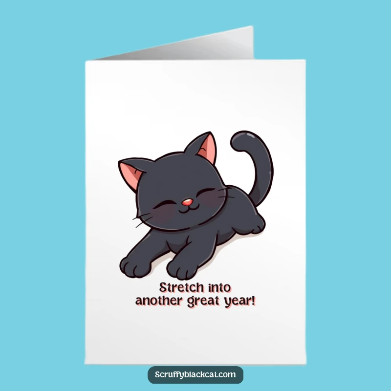 Free Printable Happy Cat Birthday Card - Relaxed Downloadable Gift for Cat Enthusiasts