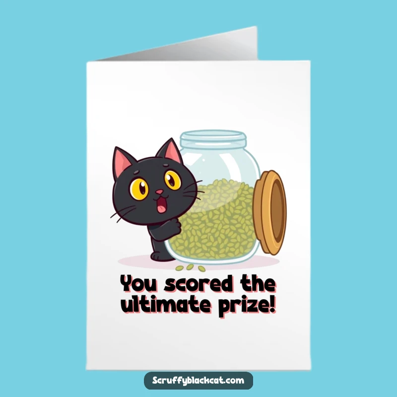 Free Printable Congrats Card: Catnip Surprise, Humorous Downloadable for Wild Celebrations