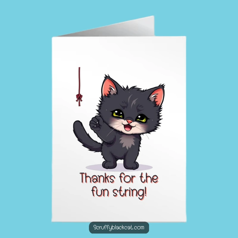 Free Printable Thank You Card: Kitten String Fun, DIY Downloadable Gift