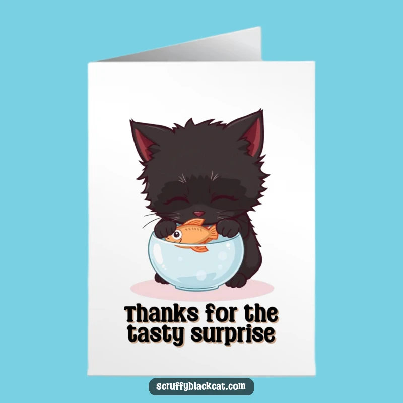 Free Printable Thank You Card: Kitten Fishy Favor Expressed