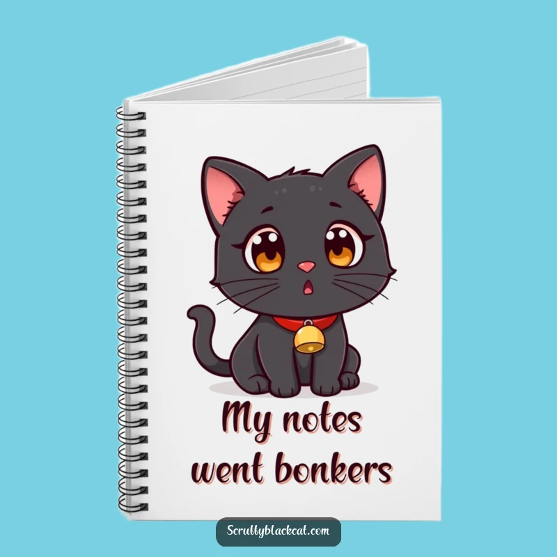 Funny Surprised Black Cat Notebook: Jot Down Your Thoughts with a Gasp!