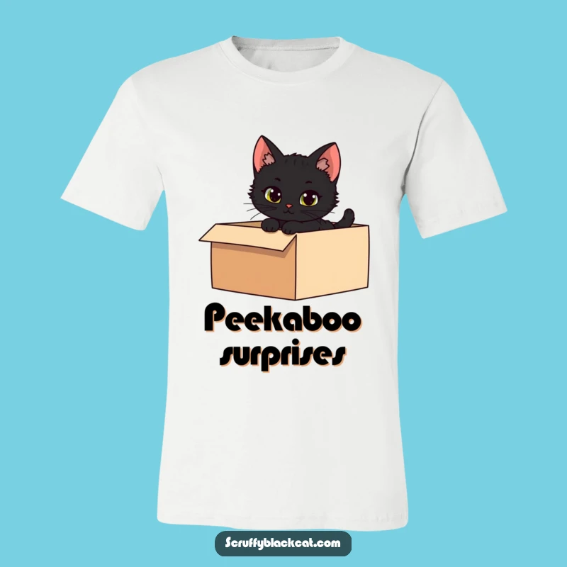 Funny Mischievous Kitten T-Shirt - Hide & Seek Fun!