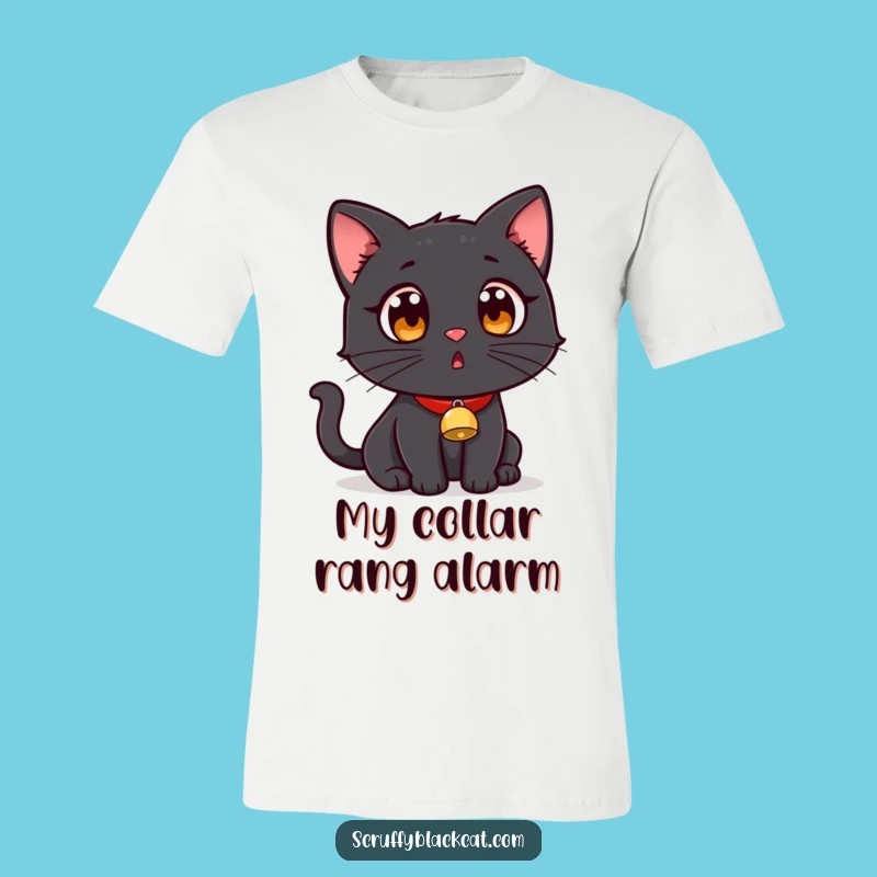 Funny Surprised Black Cat Tee: Wear Your Best 'Who, Me?' Look!