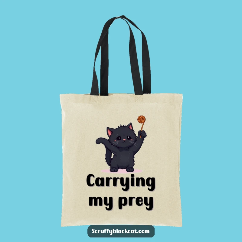 Funny Kitten Yarn Ball Tote Bag: Scruffy Cat Fun, Perfect Gift for Cat Moms
