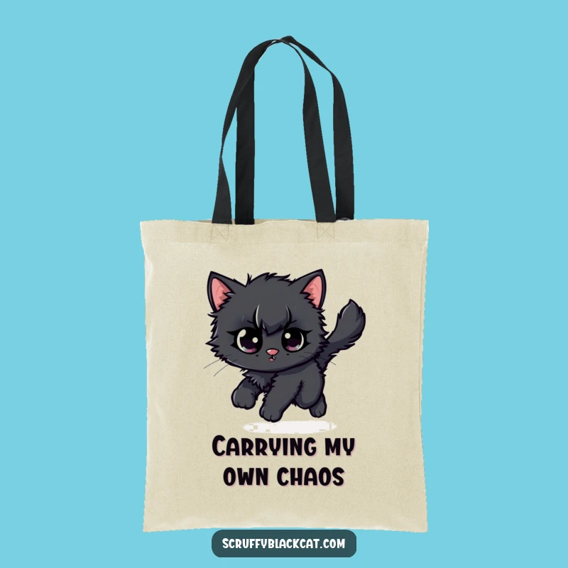 Funny Kitten Tail Chase Tote Bag: Whimsical Cat Lover Accessory Gift